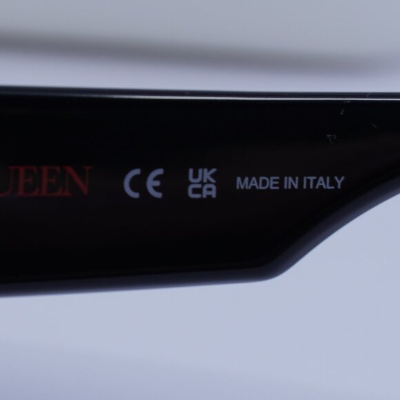 Alexander McQueen AM0330S 002 Oval Sunglasses - Black/Grey - Picture 8 of 10